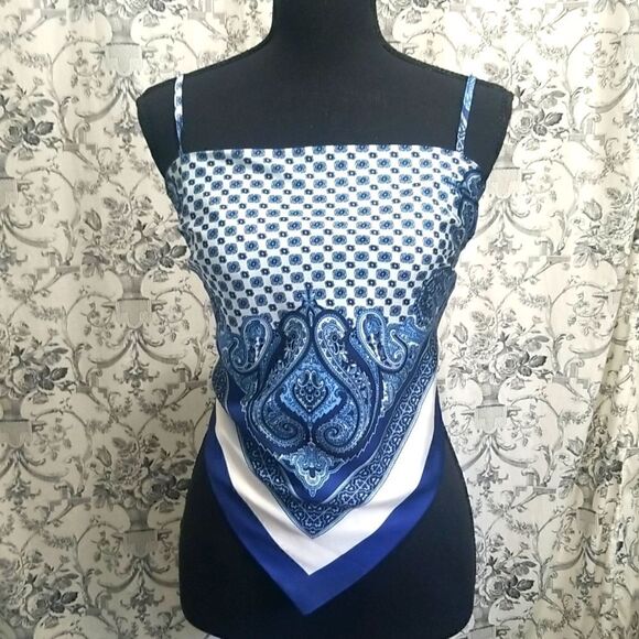 Blue Bandana Top Medium NWOT very sulky - Picture 1 of 10